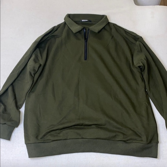 Women's Quarter Zip Sweatshirt Collared Oversized Casual Long Sleeve Pullover - Picture 3 of 5